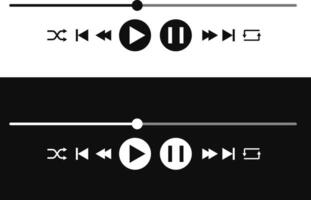 multimedia interface buttons. Media player icons. streaming frame on internet. voice record display. Podcast playlist vector