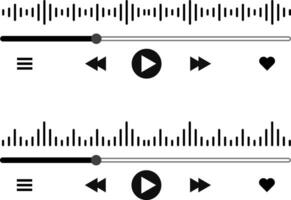 multimedia interface buttons. voice record display. Podcast playlist. Media player icon. streaming frame on internet vector