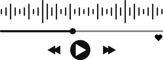 Music play interface icon. streaming frame internet. voice record display. Podcast playlist. multimedia interface button. ideal for media players vector