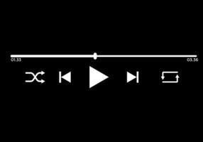 multimedia interface buttons. ideal for media players. streaming frame on internet. voice record display vector