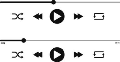 Music play interface icons. multimedia interface buttons. ideal for media players. streaming frame on internet vector