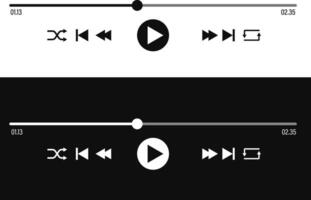 Music play interface icons. playback progress. Multimedia player template. Online broadcast. social media interface vector