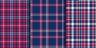 Plaid Seamless set. gingham pattern. Background for memory day, independens usa. Wallpaper, blanket. vector