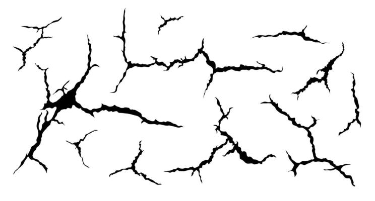 Ground cracks. Earthquake and ground cracks, hole effect, craquelure and damaged wall texture.