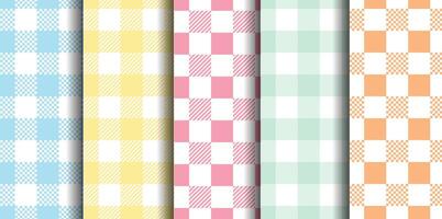 Pastel Vichy background. Seamless gingham pattern. Use for Easter, textile, and wrapping. vector
