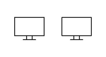 Computer monitor outline icon. Pc screen, desktop display sign symbol. Editable stroke vector