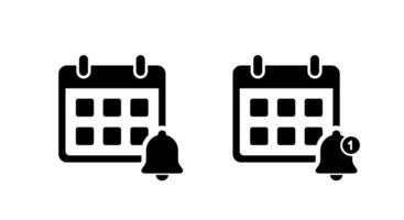 Event reminder icon isolated on white background. Calendar with notification bell sign symbol vector