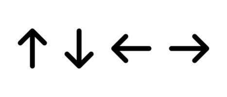 Up, down, left, right arrow icon. Direction arrows sign symbol. Editable stroke vector