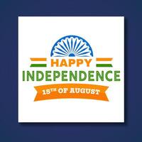 15Th of August, Happy Independence Day Text in Tricolor with Half Ashoka Wheel on White Background vector
