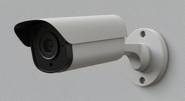 Close-up rendering of a modern surveillance camera for security and safety measures photo