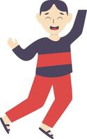 Boy Jumping Character in Flat Design vector