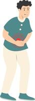 Guy Pain on Body Illustration. Character with Cartoon DesignMobile vector