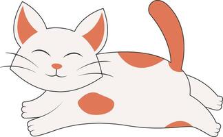 Cute Cat Character in Flat Design. vector