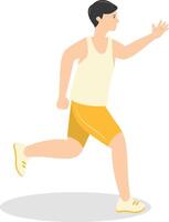 Young Man Jogging Illustration in Flat Design. vector