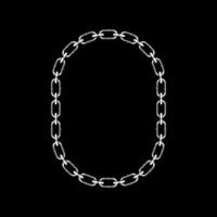 Chain With on Black Background Image and Illustration vector