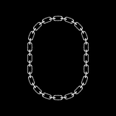 Chain With on Black Background Image and Illustration