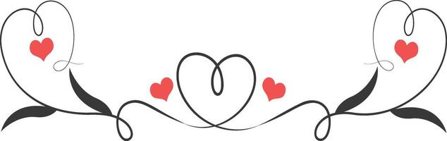 Valentine Dividers Element with Minimalist Design, vector