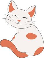 Cute Cat Character with Flat Design. vector