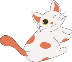 Cute Cat Character with Cartoon Design vector