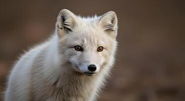 Enchanting Portrait of an Arctic Fox with Innocent Captivating Gaze photo