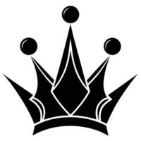 Stylized Black Crown with Three Orbs Design Element vector