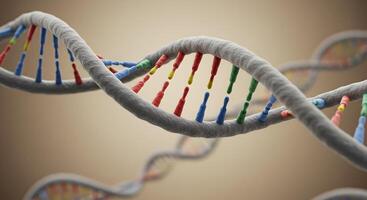 Detailed molecular representation revealing the twisting structure of the DNA strand photo