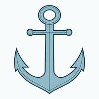 A Simple Line Drawing of a Nautical Anchor vector