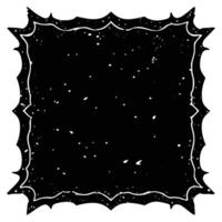 Black and White Distressed Square Frame with Irregular Edges vector