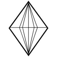 Abstract Geometric Diamond Shape with Internal Lines vector