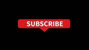 2D animation subscribe button, red subscribe button social media button. Subscribe like comment share, Motion graphic alpha channel or transparent background video