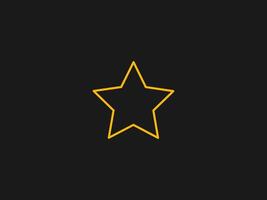 The star has no fill and is presented against a solid black background vector