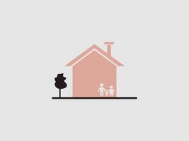 a minimalist illustration of a house with a chimney vector