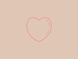 a single heart shape outlined in a light red or coral color vector