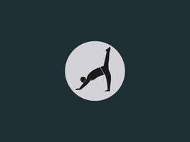 a black silhouette of a person in a variation of the Downward Facing Dog yoga pose vector