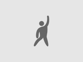 a silhouette of a person standing with one arm raised upwards vector