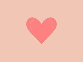 a solid pink heart shape centered against a light peach or beige background vector