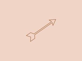 a single arrow outlined in a light brown color vector