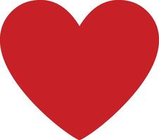Solid Red Heart Shape,Red Heart,Classic Red Heart Illustration Isolate,Bold Red Heart Symbol Single Red Heart Graphic on White Background vector