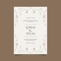 wedding invitation template with floral pattern vector