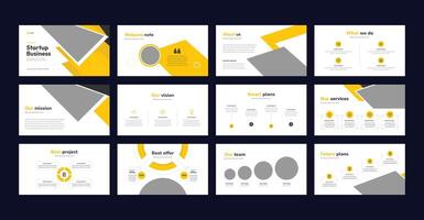 Business Startup Presentation Template, Business Startup Presentation Slides Layout, Creative Business Presentation Slides Template Design. vector