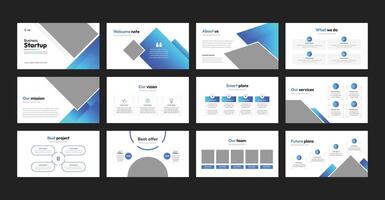 Minimalist Business Startup Presentation Template, Business Startup Presentation Slides Layout, Creative Business Presentation Slides Template Design. vector