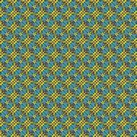 A blue and yellow pattern with small squares vector