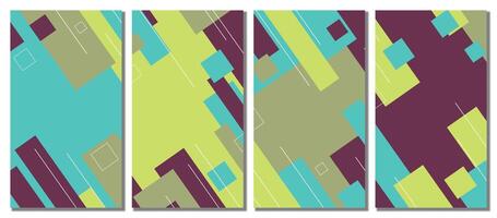 Three vertical banners with geometric shapes vector