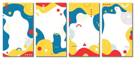 Abstract banners set with colorful shapes vector