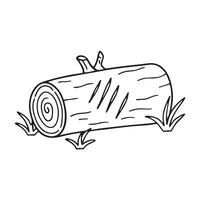 A scratch mark on a tree log in forest clearing vector