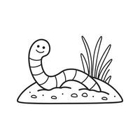 A worm crawling through moist soil vector