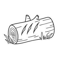 A scratch mark with three sharp claw lines on a tree log in forest vector