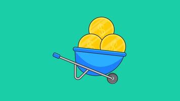 Money Cart Animation. Suitable for Invesment, Finance and Business Content. Transparent Background. 4K Resolution video