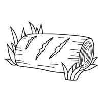 Three claw scratches with deep grooves on tree bark in a forest clearing vector