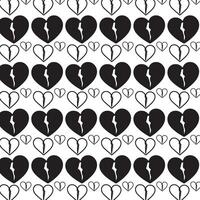 Repeating Broken Heart Line Art vector